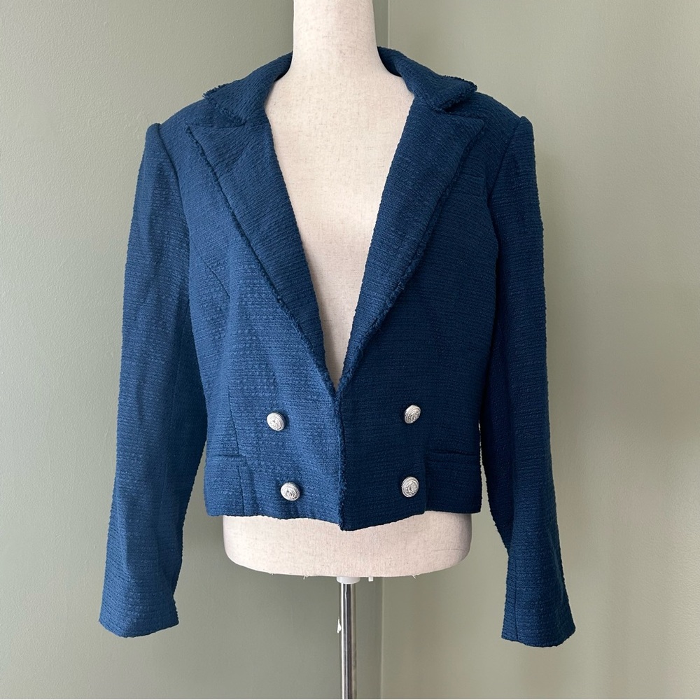 Nwt $375 generation love‎ veronica tweed blazer blue crop size xxl womens